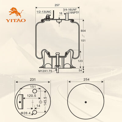 Mola pneumática para caminhão 1V 9875, adequada para Firestone: W01-358-9875 W01-358-1191/Navistar 3541731C1
