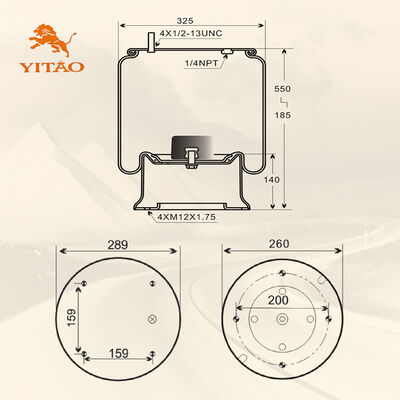 1V 9781 Truck Air Spring, adequado para Firestone W01-358-9781/Contitech 910S-16A382
