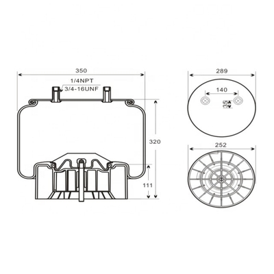 Airbags resistentes de W01-358-8091 Goodyear 1R14-171 para Hendrickson