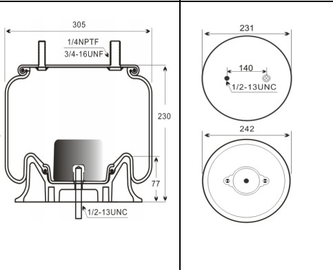 Mola de ar do Firestone W01-358-8204 para a Holanda 90557223 do Saf do caminhão