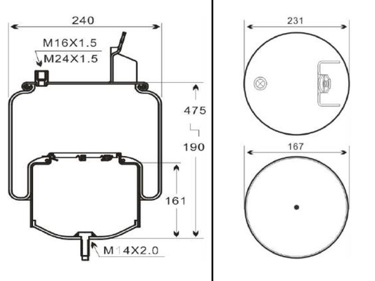 Firestone W01-M58-8474 Goodyear 1R10-704 20582215 da mola de ar do caminhão para a mola de ar de